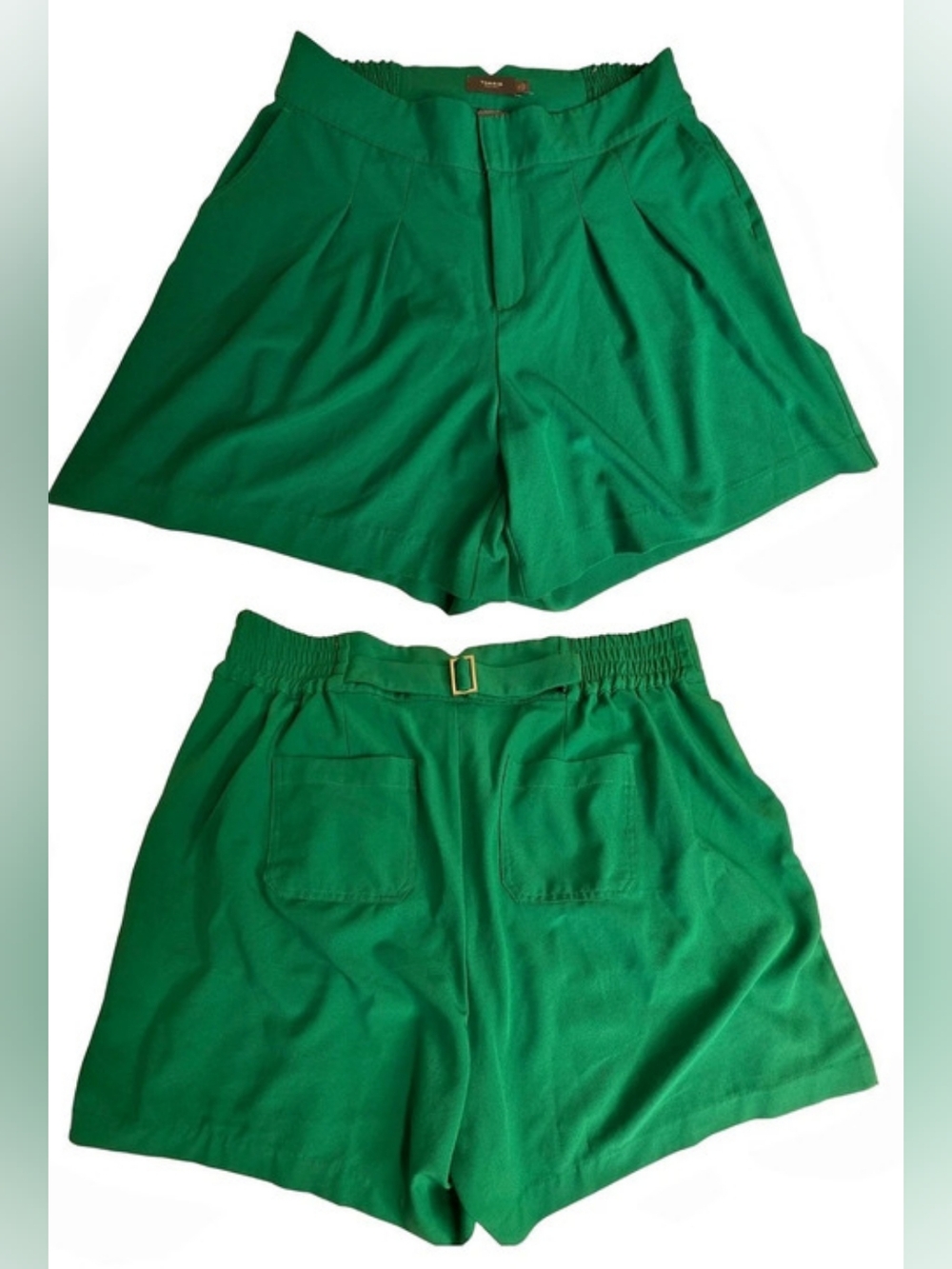Torrid Size 14  High-Waisted Green Shorts W/Buckle Detail 4128-CW